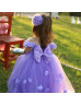 Lavender 3D Flowers Tulle Corset Back Flower Girl Dress Lavender 3D Flowers Tulle Corset Back Flower Girl Dress